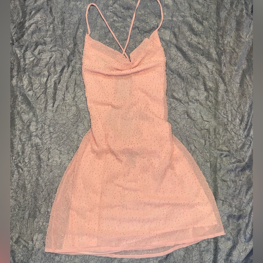 Pink embellished sparkly bodycon dress